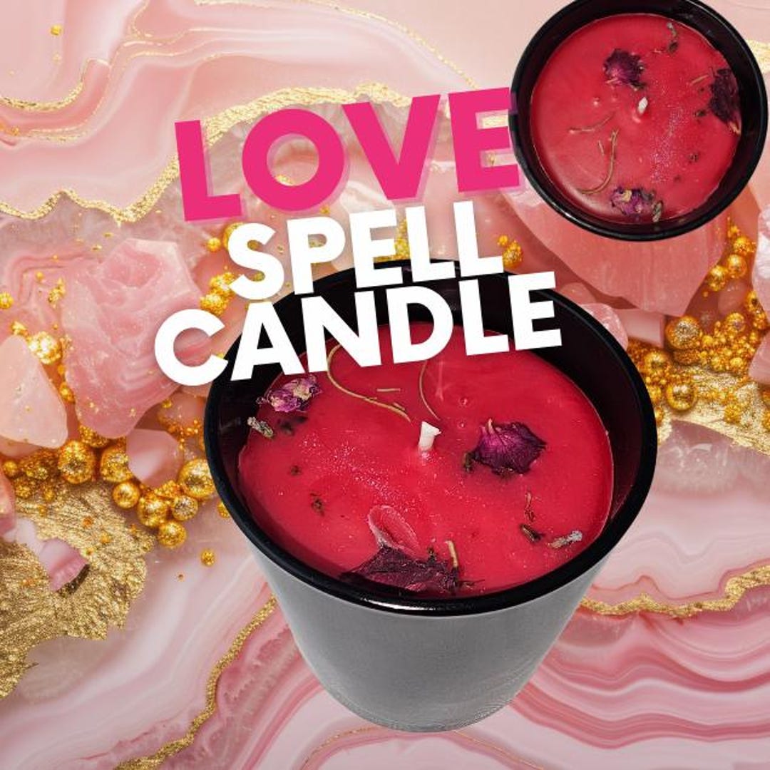 Love Spell Candle, Love Ritual Candle, Soy Crystal Candle for Love ...