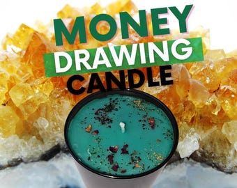 Money Drawing Candle, Money Spell, Witchcraft Supplies, Wealth, Success, Manifest Abundance, Hoodoo, Manifesting Ritual, Law of Attraction