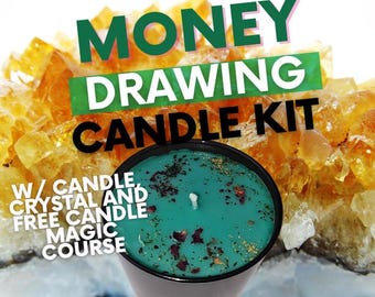 Money Drawing Candle Kit, Hoodoo Spell, Prosperity Ritual