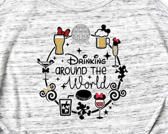 Drinking Around the World Tank/Epcot Drinking Shirt/Epcot Food and Wine Tank/Disney Day Drinking/Disney Girls Trip/Epcot World Showcase