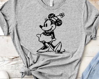 Chemise Minnie esquissée, chemise Disney assortie, chemise Classique Minnie, chemise Minnie, chemise Disney Trip, souris Minnie, chemises familiales