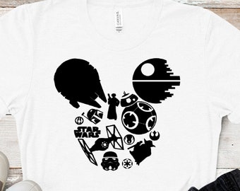 Star Wars Mickey Ohren Shirt, Galaxy's Edge, Disney Shirt, Star Wars Liebe, Disney Reise Shirt, Star Wars Shirt, Todesstern, Disney Urlaub
