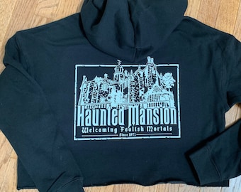 Glow-in-the-Dark Haunted Mansion Cropped  Sweatshirt/Disney Sweatshirt/Haunted Mansion Hoodie/Disney Ride Sweatshirt/Magic Kingdom 50th