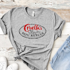 Cruella&#39;s Dog Rescue Unisex T-Shirt/101 Dalmations Shirt/Disney Movie Shirt/Disney Trip Shirt/Disney 2021/Matching Family Shirt