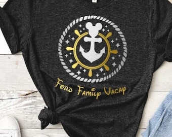 Custom Family Disney Anchor Silver and Gold Cruise Shirt/ Matching Disney Cruise Shirt/ Disney Cruise Vacation/Disney Cruise 2023