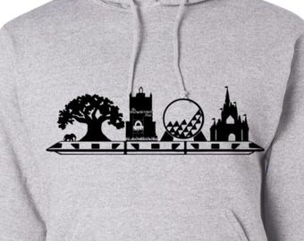 Four Park Disney Icons Hooded Sweatshirt/Disney Park Sweatshirt/Disney 4 Parks Hoodie/Disney Trip Sweatshirt/Matching Disney Sweatshirt