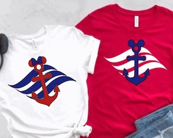 Mickey or Minnie Anchor Waves Shirt/ Matching Disney Cruise Shirt/ Disney Cruise 2022/Disney Cruise 2023/DCL Unisex Shirt/Disney Trip Shirt