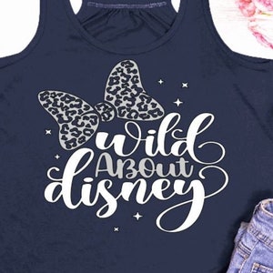 Wild About Disney Flowy Tank/Animal Kingdom Tank /Disney Park Tank/Disney trip Shirt/Mom and Me Tank Tops/Girl&#39;s Trip Shirt/Animal Print Tee