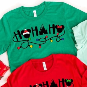 Ho Ho Ho Mickey und Minnie Castle Shirt/Mickey Lights Christmas Shirt/Disney Christmas Shirt/Passende Disney Shirts/Disney Trip Shirt