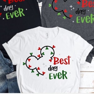 Best Day EVER Mickey Ears and Lights Shirt/Matching Disney Shirt/Disney Christmas Shirt/Mickey Christmas Shirt/Disneyland Xmas/Disney Cruise