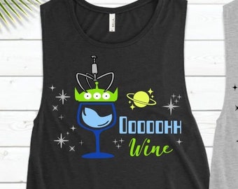 OOHH Vino Toy Story Alien Tank/Disney Day Drinking Tank/Epcot Food and Wine/Disney Trip Shirt/Epcot Drinking Shirt/Disney Girls Trip