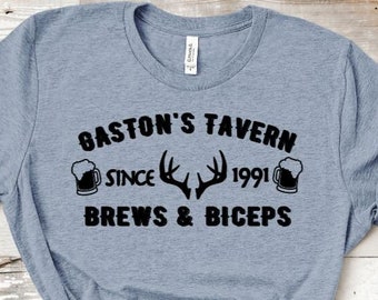Gaston Tavern Brouwt en Biceps Unisex Shirt / Gaston Shirt / Beauty and Beast Shirt / Disney Trip Shirt / Disney Movie Shirt / Disney Gaston Shirt