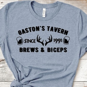 Gaston Tavern Brews and Biceps Unisex Shirt / Gaston Shirt / Beauty and Beast Shirt / Disney Trip Shirt / Disney Movie Shirt / Disney Gaston Shirt