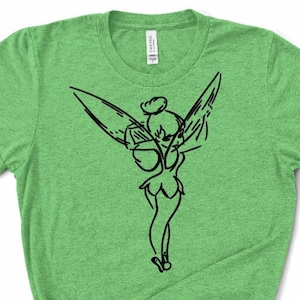 Sketched Tinkerbell Unisex T-Shirt/Tink/Cute Tinkerbell Shirt/Tinker bell Sketch Shirt / Peter Pan Tinkerbell/Disney Trip Shirt/Disney 2022