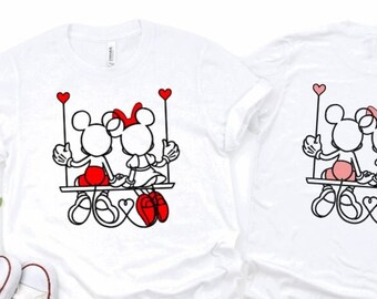 Mickey and Minnie Swing Unisex Shirt/Valentine's Day  Shirt/Disney Valentine's Day/Mickey and Minnie Valentine's Day/Cute Mickey and Minnie