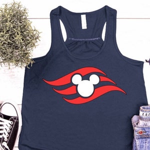 Disney Cruise Vacation Flowy Tank Top/Mickey head with Waves Tank/DCL Tank/ Matching Cruise Tanks/Cruise Logo Tank Top/ Mom and Me Tank Tops