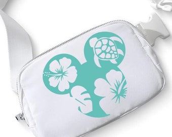 Tropical Mickey Ears Belt Bag/Disney Cruise Belt Bag/Aulani Crossbody/Disney Trip Fanny Pack/Mickey Tropical theme belt Bag/Disney Trip Bag