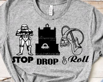 Stop, Drop, and Roll Hollywood Studios Unisex Shirt/Rise of the Resistance/Hollywood Studios Ride/Rock n Roller coaster/Tower of Terror ride
