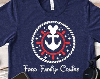 Family Disney  Customized Anchor Red, White or Blue Cruise Shirt/ Matching Disney Cruise Shirt/Disney Cruise 2023/DCL Unisex Shirt/