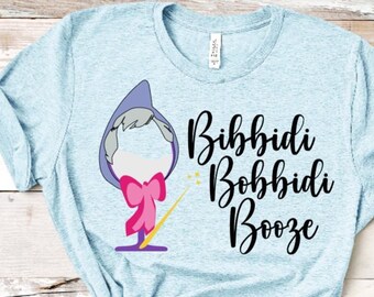 Bibbidi Bobbidi Booze Kopciuszek Wróżka Chrzestna Koszulka Unisex/Koszulka Kopciuszek Picie/Koszulka Disney Picie/Koszulki Disney Girls Trip