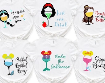 Princess Drinking Shirt with list of Epcot countries/Princess Wine Shirt/Drinking Around the World/Epcot food and wine/Disney Day Drinking