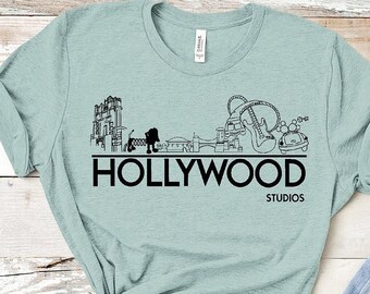 Hollywood Studios Skyline Camisa unisex/Camisas de parque a juego/Camisas de viaje de Disney/Camisa de Hollywood Studios/Viaje de niña/Disney 2024/Camisa familiar