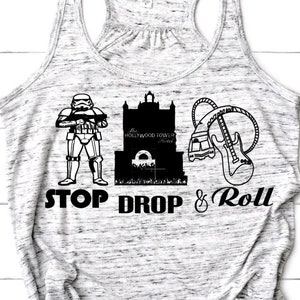 Stop, Drop and Roll Hollywood Studios Tank Top/Tower of Terror/Rock and Rollercoaster/Stormtrooper/Disney Trip Tank/Hollywood Studios Rides