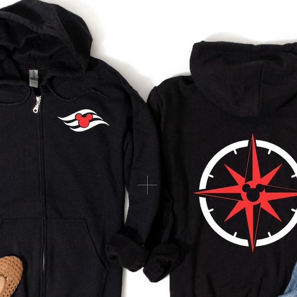 Family Disney Cruise Mickey Compass and Logo Zip Hoodie/Matching Disney Cruise Zip Hoodie/Disney Cruise 2024/DCL Shirt/DCL Zip Hoodie