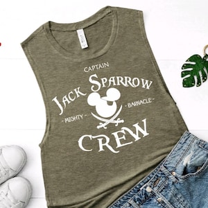 Captain Jack Sparrow Mighty Barnacle Crew Mickey or Minnie Tanks /Disney Cruise Tank/Disney Family Cruise/DCL/Disney Cruise Pirate Night