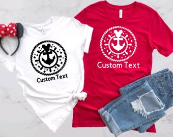 Disney Cruise Mickey Anchor w/ Custom Text Unisex T-Shirt/Disney Cruise Shirt/Family Matching Disney Cruise Shirt/Disney Cruise Anchor