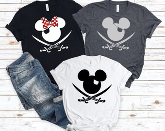 Pirate Mickey or Minnie Unisex Shirt/Disney Cruise Family Shirt/Disney Matching /Pirate Night Shirt/Captain Jack/Pirates of the Caribbean