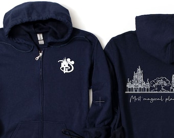 Magischster Ort der Welt Zip Hoodie mit / Süßem Disney Zip Hoodie Sweatshirt / Disney Trip Hoodie / Disney Parks Zip Hoodie / Schloss Hoodie