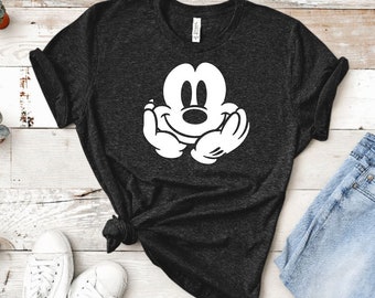 Linda cara de Mickey Camiseta unisex / Camisa de Mickey / Camisa de viaje de Disney / Camisa de Disney a juego / Camisa de Disneyland / Camisa de la familia Disney / Cara de Mickey