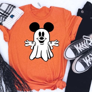 Maglietta di Halloween con il fantasma di Topolino che si illumina al buio/Maglietta di Halloween Disney/Maglietta di Halloween di Topolino/Topolino non è così spaventoso/Fantasma di Topolino/Viaggio Disney