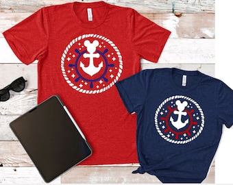 Family Disney Anchor Red, White or Blue Cruise Shirt/ Matching Disney Cruise Shirt/Disney Cruise 2023/DCL Unisex Shirt/Custom Cruise Shirt