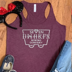 Seven Dwarf Mining Co. Glitter Tank Top, Glitter Disney Shirt, Magic Kingdom Ride Shirt, Seven Dwarf Mine Ride Shirt, Disney Trip Shirt
