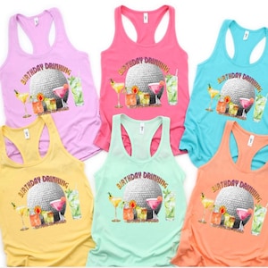 Verjaardag drinken Around the World getailleerde Next Level tanktop/Epcot verjaardagsreisje/Disney Day Drinking/Epcot Drinking Around World tanktop