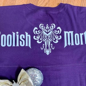 Haunted Mansion Foolish Mortals Glow-in-the-dark Pom Jersey/Disney Jersey/Magic Kingdom Ride Shirt/Hitchhiking Ghosts/999 Haunts