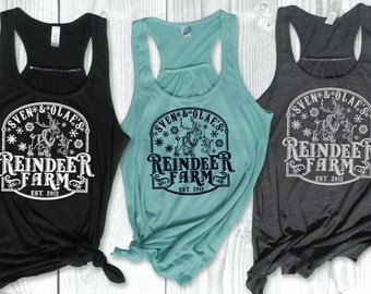 Sven and Olaf's Reindeer Farm Tanks /Frozen Theme Tank/Disney Movie Tank/Olaf and Sven/Anna and Elsa/Disney Trip Tank/Arendelle