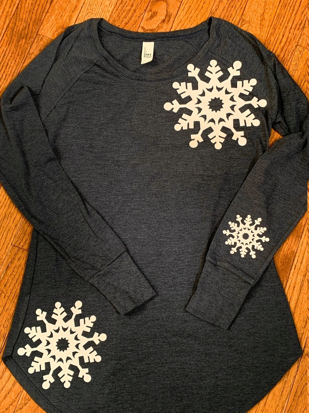 Snowflake Clothes Offset Three Snowflake Shirt, Christmas Long Sleeve Shirt, Snowflake ...