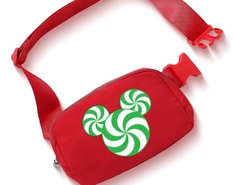 Riñonera Mickey Peppermint/Riñonera navideña Disney/Bolsa cruzada Disney/Riñonera de viaje Disney/Riñonera de viaje para niñas/Riñonera de viaje Disneyland