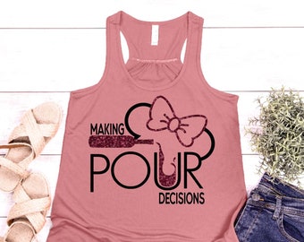 Camiseta sin mangas para tomar decisiones sobre bebidas/Tanque sin mangas para beber en un día de Disney/Comida y vino de Epcot/Camiseta para viaje a Disney/Camiseta para beber en Epcot/Viaje de chicas a Disney/Disney 2024
