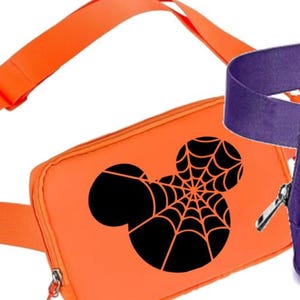 Spider Mickey or Minnie Head Belt Bag/Disney Belt Bag/Disney Crossbody/Disney Trip Fanny Pack/Disney Halloween Trip Bag