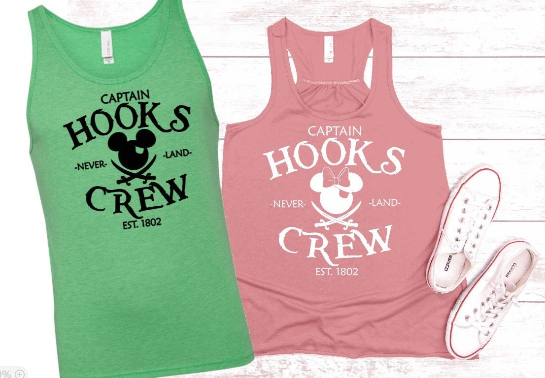 Captain Hooks Crew Tanks /mickey Pirate Tank/minnie Pirate Tank/ Disney  Matching Shirt/dcl/disney Cruise Pirate Night/neverland/peter Pan - Etsy