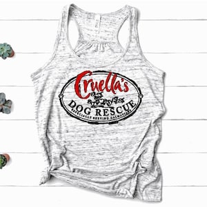Cruellas Dog Rescue Flowy Tank/Dalmations Tank Top/Mom and Me Disney Tanks/Cruella de Ville Matching Tanks/ Disney Movie Villians Tank