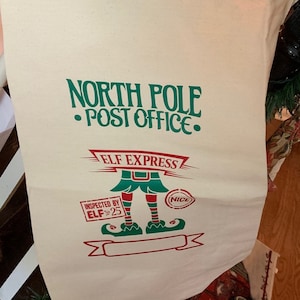 Personalized Canvas Santa Sacks, Ten different designs on Santa Sack, Customizable Santa sacks,  Santa sacks, Elf Express, Santa Express