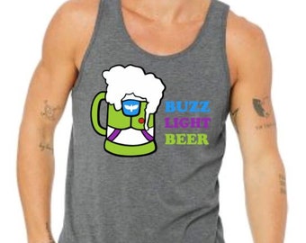 Buzz Light Beer Men's Unisex Tank/Toy Story Drinking Tank/Epcot Food and Wine/Disney Trip Shirt/Epcot Drinking Shirt/Buzz Light Year Shirt