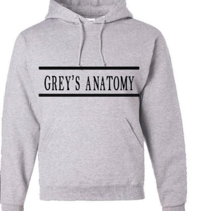 Greys Anatomy Unisex Hoodie Sweatshirt/ Grey&#39;s Anatomy/ Greys/ Grey + Sloan/ Meredith Grey/ Derrick Shepherd/ Mark Sloan