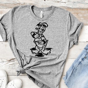 スケッチドナルドユニセックスTシャツ/ドナルドシャツ/かわいいドナルドシャツ/ドナルドスケッチシャツ/ドナルドダック/ディズニー旅行シャツ/ディズニー2022/