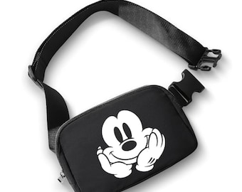 Borsa da cintura Disney con faccia di Topolino/Borsa da cintura Disney/Tracolla Disney/Marsupio da viaggio Disney/Borsa da viaggio per ragazze/Borsa da viaggio Disneyland/Borsa di Topolino